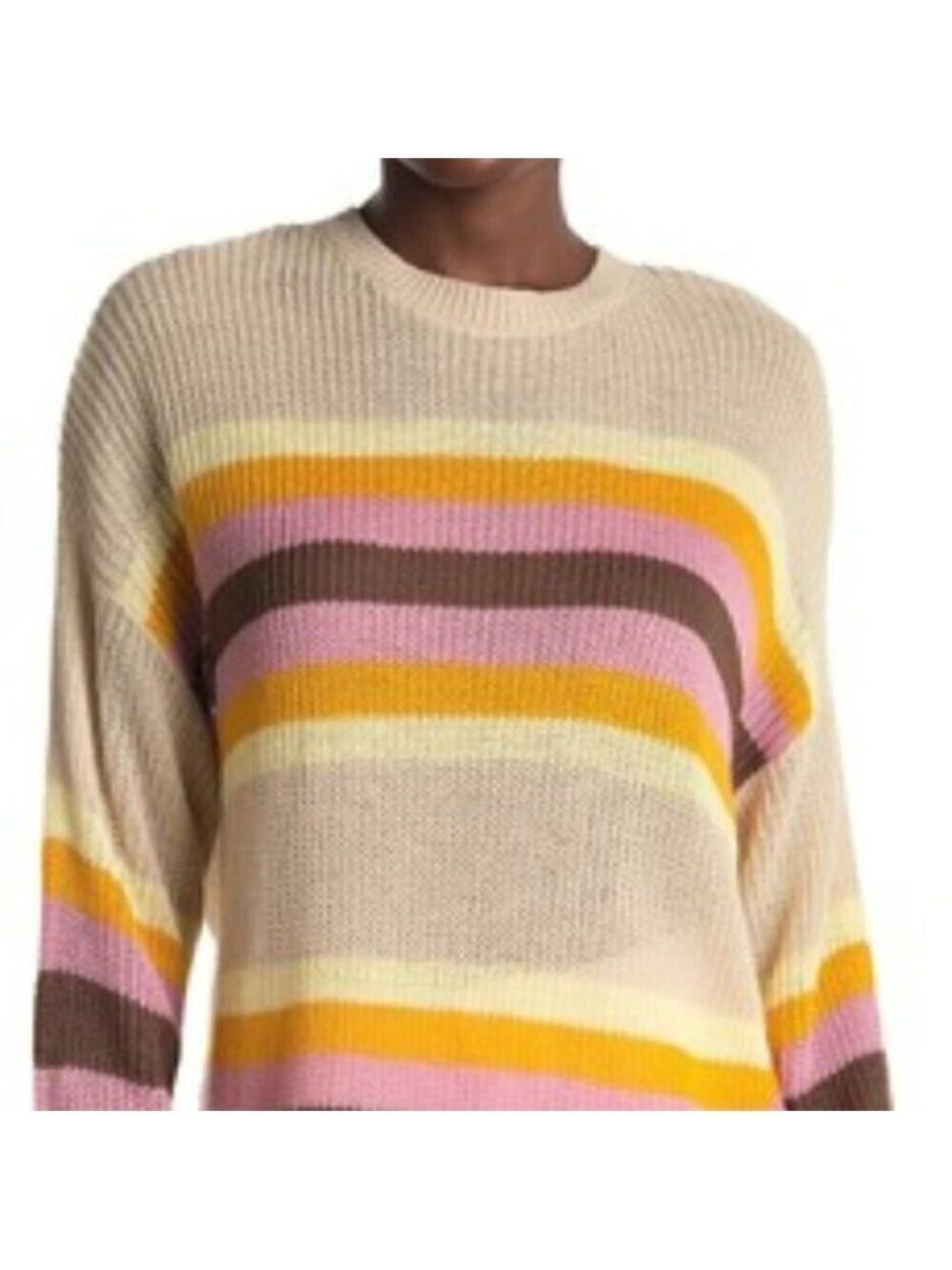 ALL in Favor BNWOT Sweater Crew Neck Knit Striped Lightweight